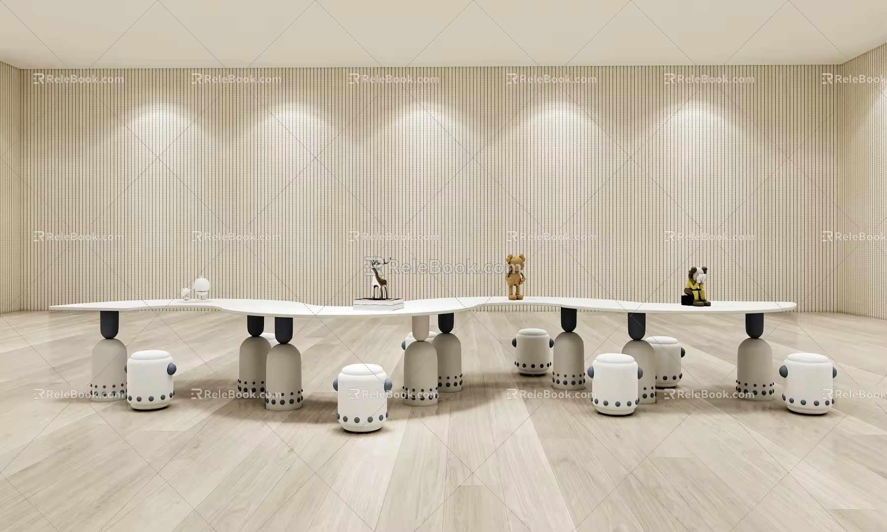 Modern Kindergarten Science and Technology Room Science Room Exploration Room Table and Chair Combination 3d model