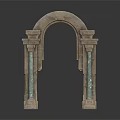 Classical Stone Archway Structure With Carved Columns And Intricate Design Details 3d model