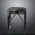 Metal Turnstile Access Control Equipment With Rotating Arms And Top Panel 3d model