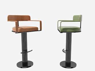 Modern Bar Chair Bar Chair Combination 3d model