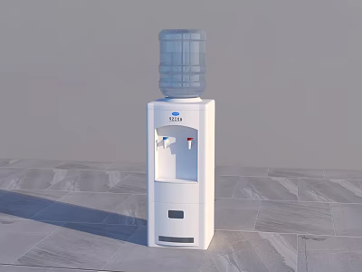White Top Loading Water Dispenser With Hot And Cold Functions For Daily Use 3d model