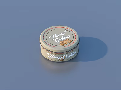 Home Cookies Round Cookie Jar With Classic Design For Kitchen Storage 3d model
