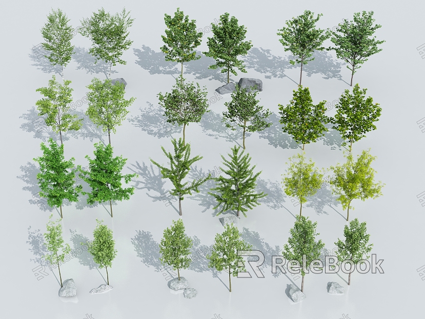 Landscape Trees Street Trees Courtyard Landscape Trees Arbor model