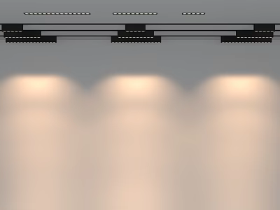 Multiple Grille Lights Ceiling Installation For Bright Even Office Lighting 3d model