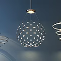Modern Unique Design Chandeliers Featuring Spherical Spiral and Ring Shapes for Interior 3d model