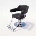 Black Leather Office Chair With Armrests And Modern Chrome Metal Base