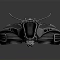 Futuristic Metallic Mechanical Vehicle With Spiked Wings Sleek Surface And Cockpit Structure