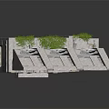 Ancient Stone Kitchen Interior With Stone Steps Clay Pots Shelves And Decorative Rug