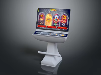 Modern Gaming Computer Terminal With Interactive Display And Control Panel 3d model