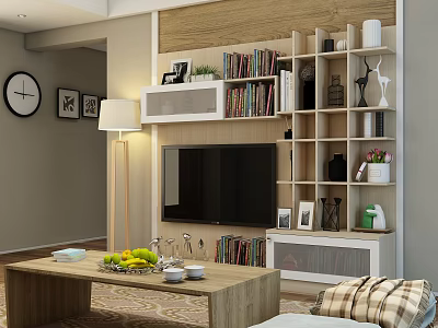 Modern TV Background Cabinet 3d model