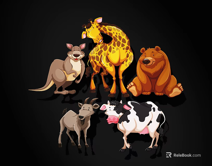 Colorful Animal Patterned Stool For Kids Playroom With Cute Design Elements 3d model