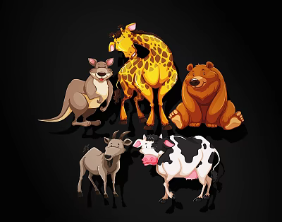Cartoon animal silhouette decoration 3d model Cartoon animal silhouette decoration 3d model