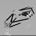 Sturdy Metal Furniture Frame Design With Multiple Black Silver Support Bars And Connectors