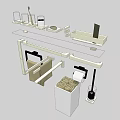 Essential Bathroom Accessories Including Towel Rack Cups Brush Soap Dish And Trash Bin 3d model