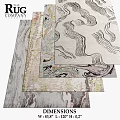 Square Rugs With Modern Abstract Wave Patterns And Marble Texture Design