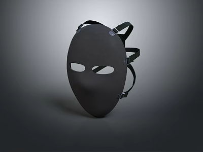 Black Mask With Eye Holes And Adjustable Straps For Secure And Comfortable Fit 3d model