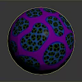 Colorful Decorative Sphere With Purple Blue Green Intricate Surface Patterns 3d model
