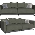 modern double sofa double fabric sofa 3d model