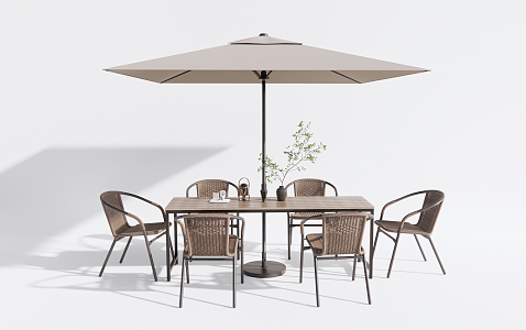 Modern Outdoor Table and Chair Outdoor Leisure Table and Chair 3d model