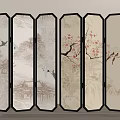 new chinese style screen 3d model