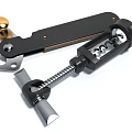 Multi Functional Hardware Tool with Corkscrew Wrench Spring Mechanism and Golden Knob 3d model