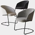 Modern Single Chair Designs With Fabric Upholstery And Black Metal Frame In Three Colors