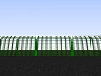 Green Metal Grid Fence Design For Outdoor Security Boundary And Privacy 3d model