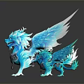 Blue Winged Lion Game And Movie Characters With Fantasy Mythical Design