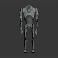 Sci Fi Sleek Metallic Humanoid Robot Character With Mechanical Joints Standing Pose