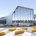 Modern Sales Office Building Simple Display Center Sales Department 3d model