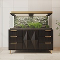 Light Luxury Fish Tank Glass Fish Tank Aquarium Display Cabinet Side Cabinet 3d model