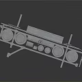 Gray Metal Industrial Machinery Component with Cylindrical Parts Support Frame and Platform