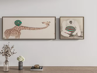 Modern Animal Painting Abstract Hanging Painting 3d model