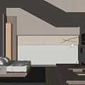 Hotel Room Minimalist Design with Large Bed Floor to Ceiling Window Natural Tree View