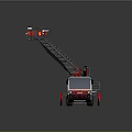 Red White Fire Rescue Utility Vehicle Equipped With Extendable Ladder For Emergency Rescue