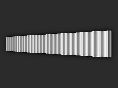 White Corrugated Architectural Component With Long Strip Design And Smooth Surface 3d model