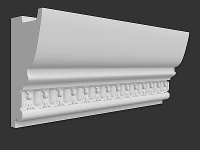 Architectural Decorative Component With White Ornate Design And Intricate Carved Patterns 3d model