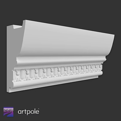 Architectural Decorative Component With White Ornate Design And Intricate Carved Patterns 3d model
