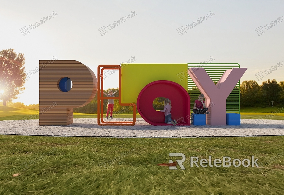 Modern children's entertainment facilities point clock point children's park installation landscape sketch children's park model