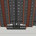 Modern gate non-overhead north lobby orange black version 3d model