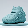 Futuristic Sports Shoes With Teal Blue Color Transparent Sole And Modern Design
