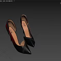 Stylish Pointed Toe Stiletto Heels With Black And Burgundy Cross Strap Design For Women