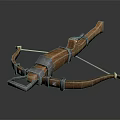 Traditional Handmade Wooden Crossbow With Metal Fittings And Bowstring Structure