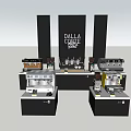 DALLA CORTE Coffee Machine Exhibition Stand With Black White Design And Equipment