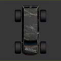 Toy Off Road Vehicle With Camouflage Paint Rusty Exterior And Large Tires