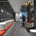 Modern Bathroom Showroom Interior Design With Sanitary Ware Toilets And Shower Heads