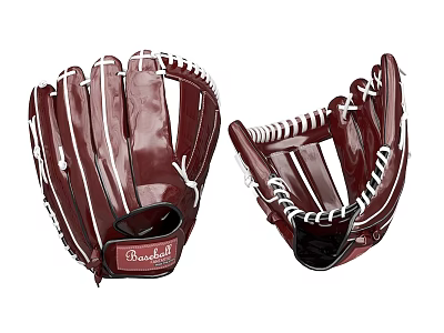 Rawlings Burgundy Baseball Gloves High Quality Professional Sports Equipment 3d model