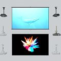Modern Projector Projection Curtain 3d model