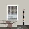 Modern Living Room Interior With Abstract Painting Floor Lamp And Beige Sofa