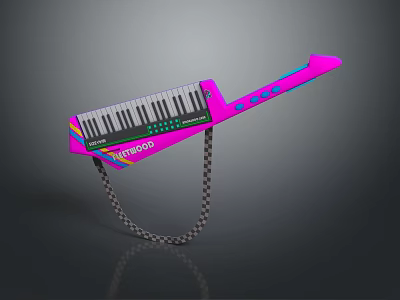 Fun Pink Electronic Keyboard with Colorful Design and Portable Strap 3d model